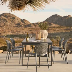 Dot Outdoor Stackable Dining Chair - Graphite