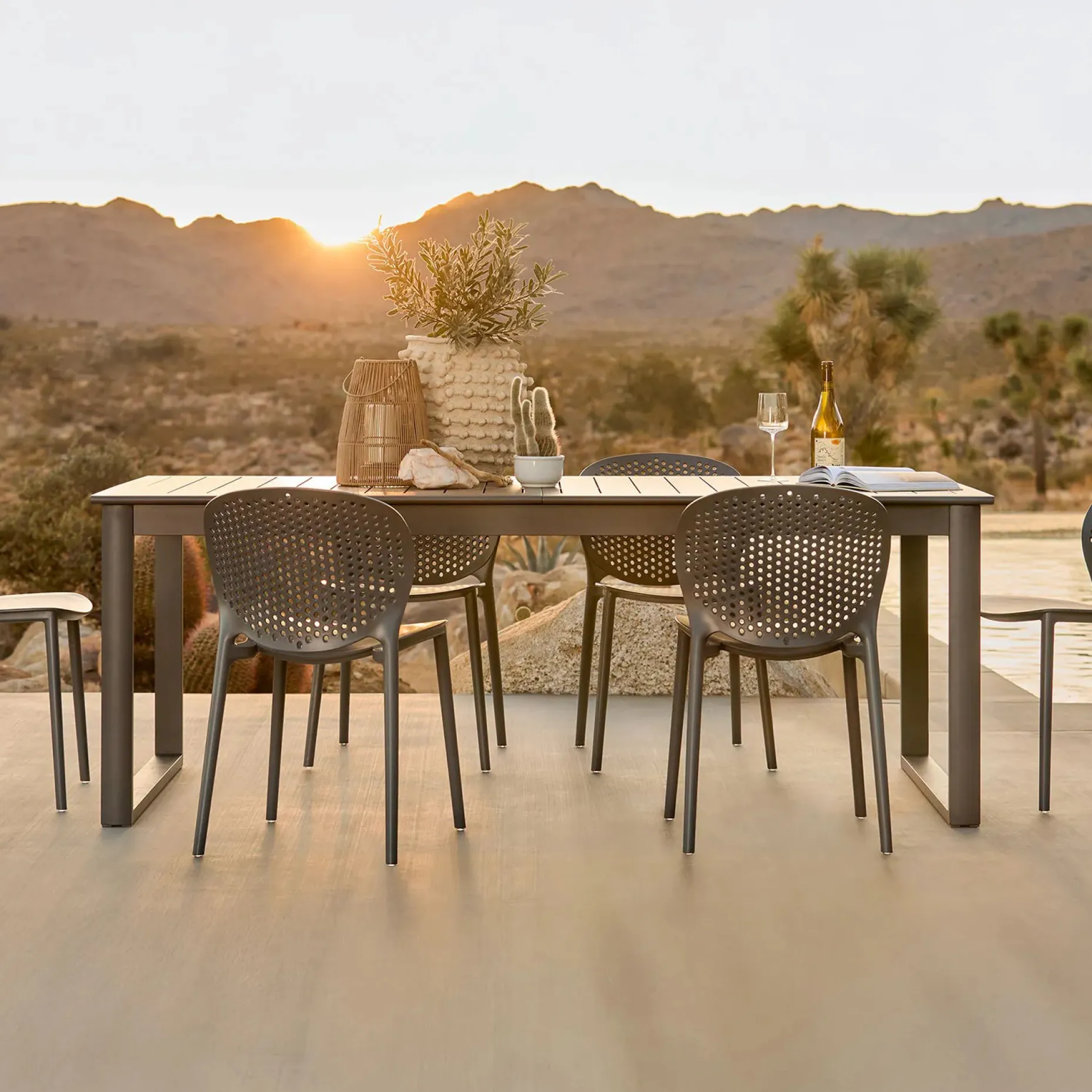 Dot Outdoor Stackable Dining Chair - Graphite