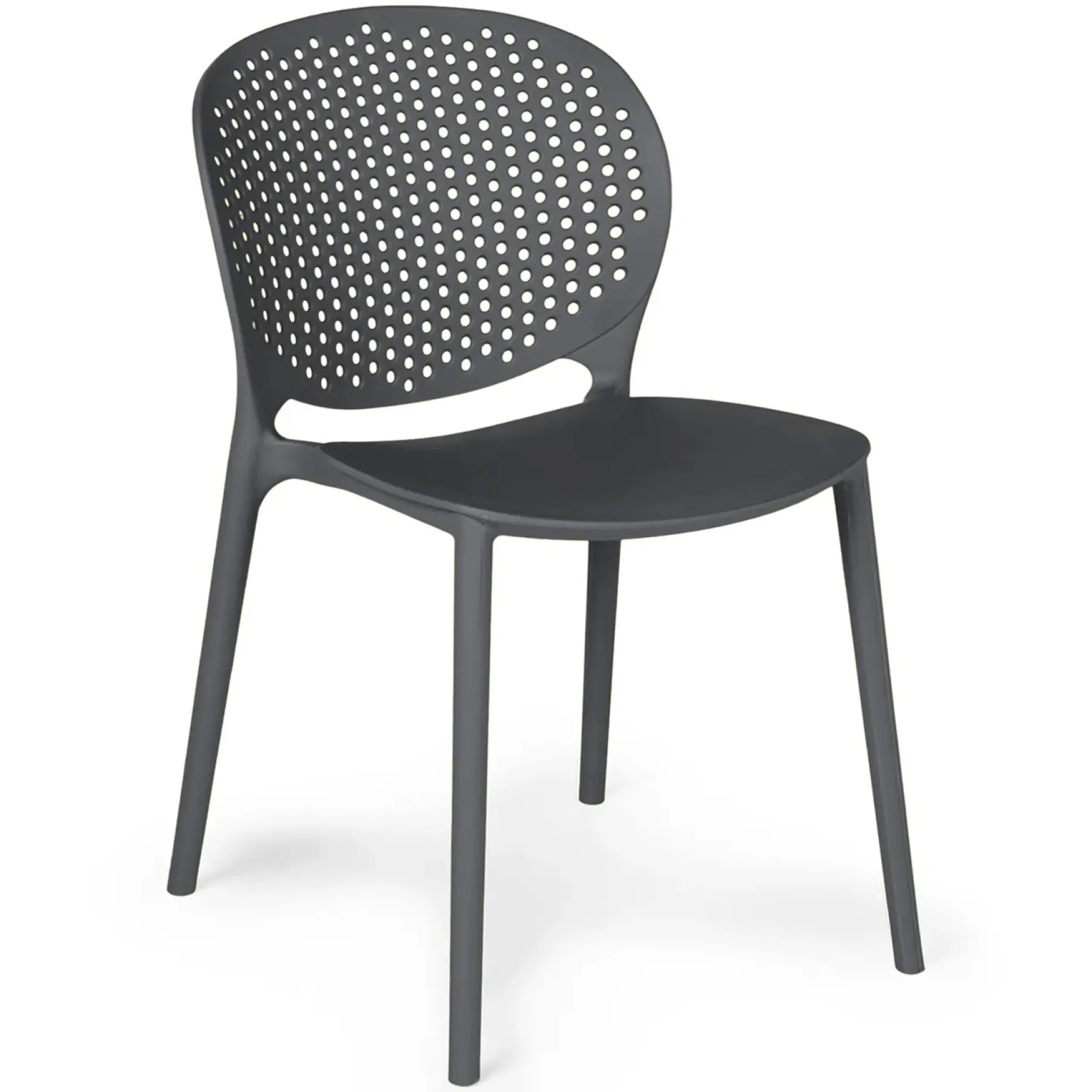 Dot Outdoor Stackable Dining Chair - Graphite