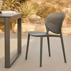 Dot Outdoor Stackable Dining Chair - Graphite