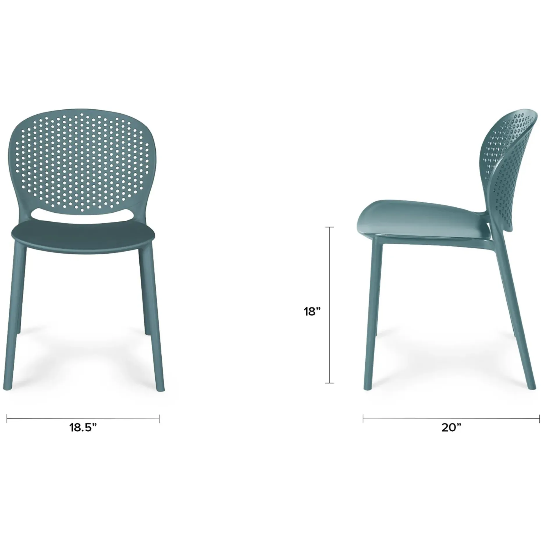 Dot Outdoor Stackable Dining Chair - Surf Blue