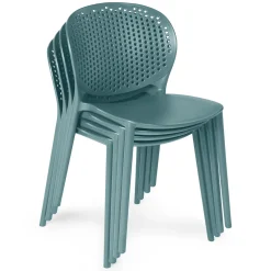 Dot Outdoor Stackable Dining Chair - Surf Blue