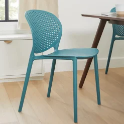 Dot Outdoor Stackable Dining Chair - Surf Blue