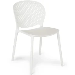 Dot Outdoor Stackable Dining Chair - White