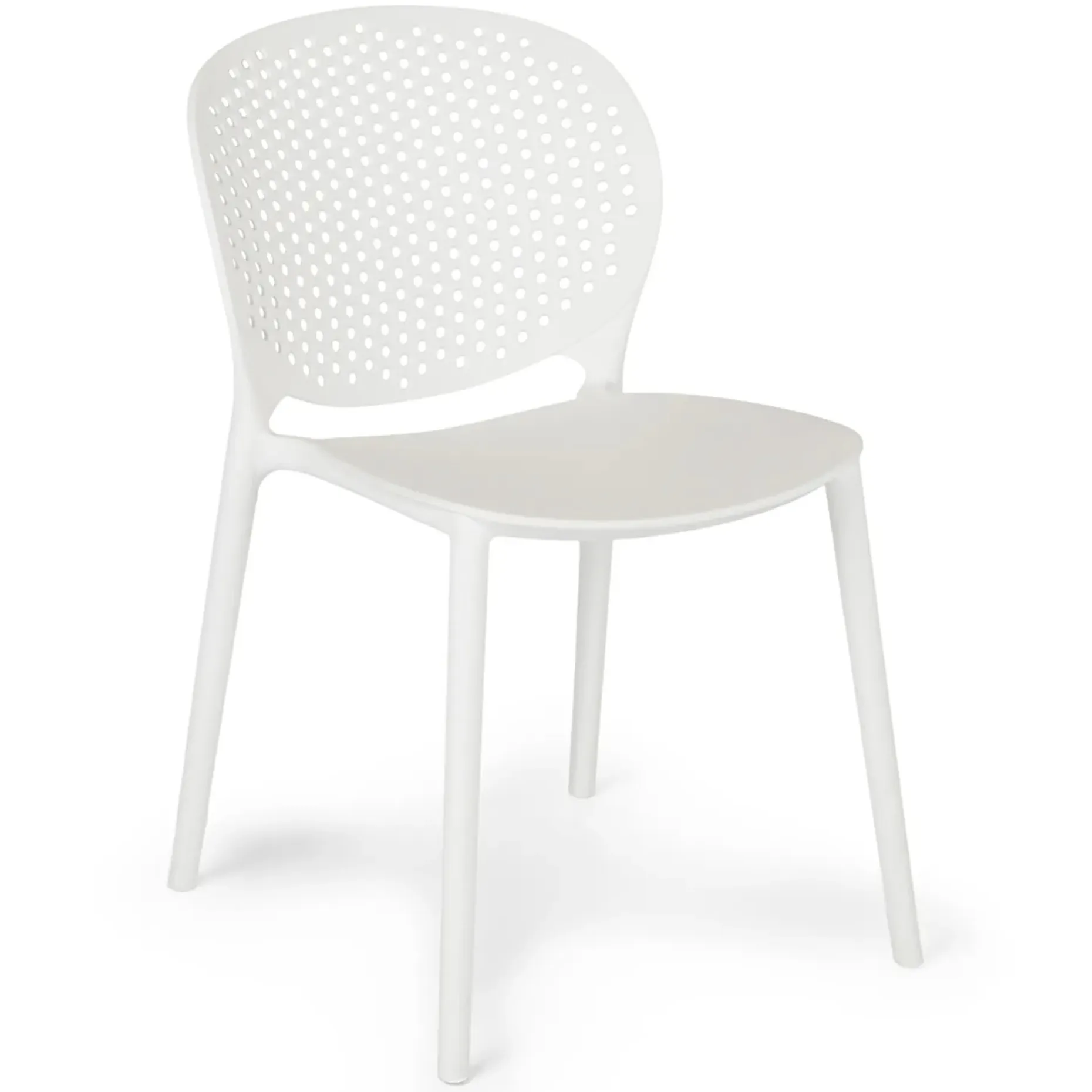 Dot Outdoor Stackable Dining Chair - White