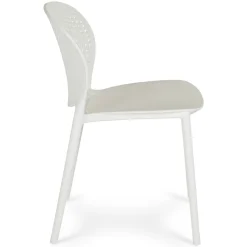 Dot Outdoor Stackable Dining Chair - White