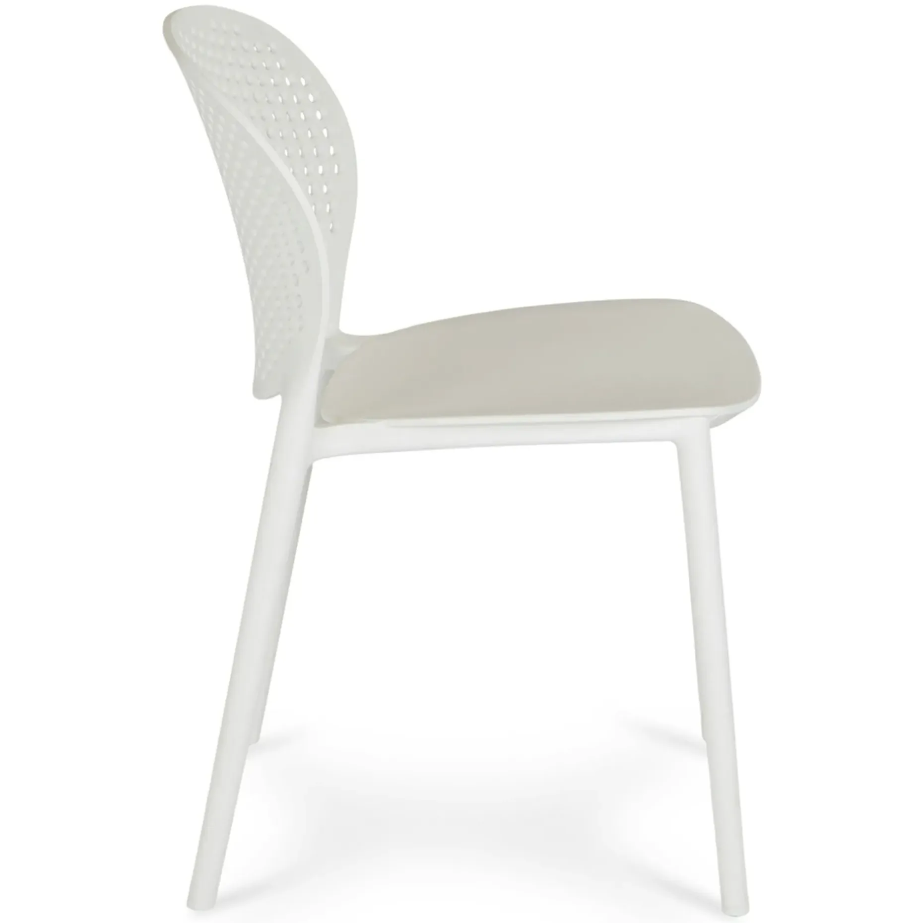 Dot Outdoor Stackable Dining Chair - White