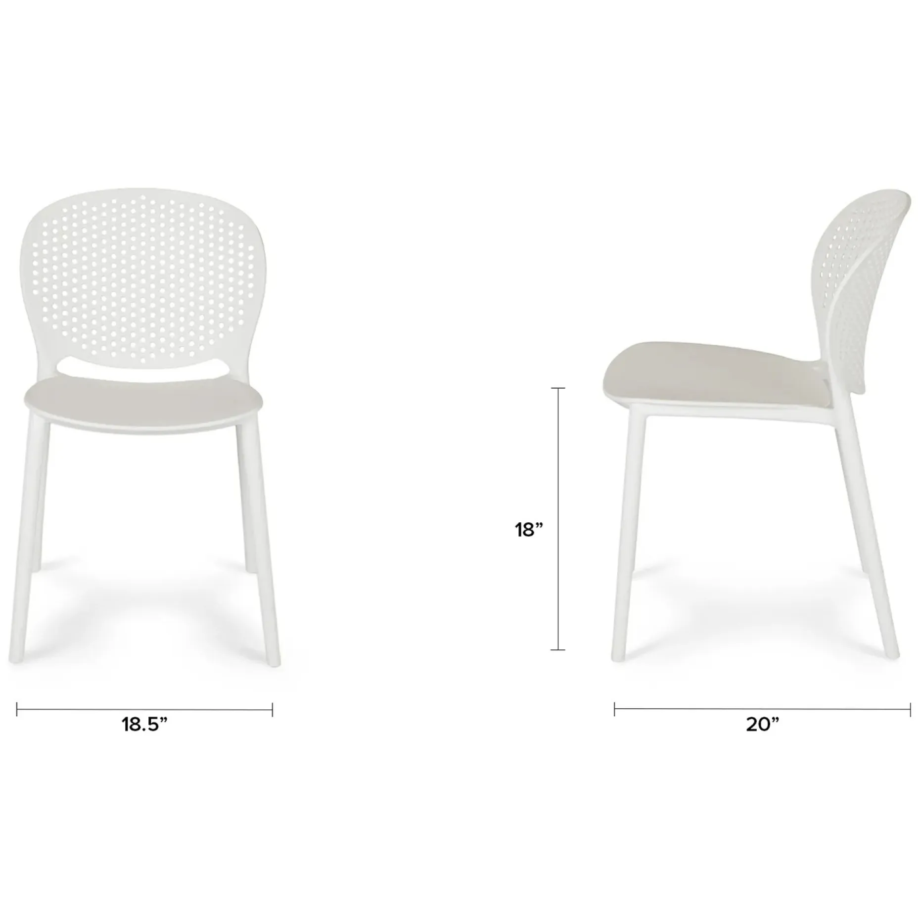 Dot Outdoor Stackable Dining Chair - White
