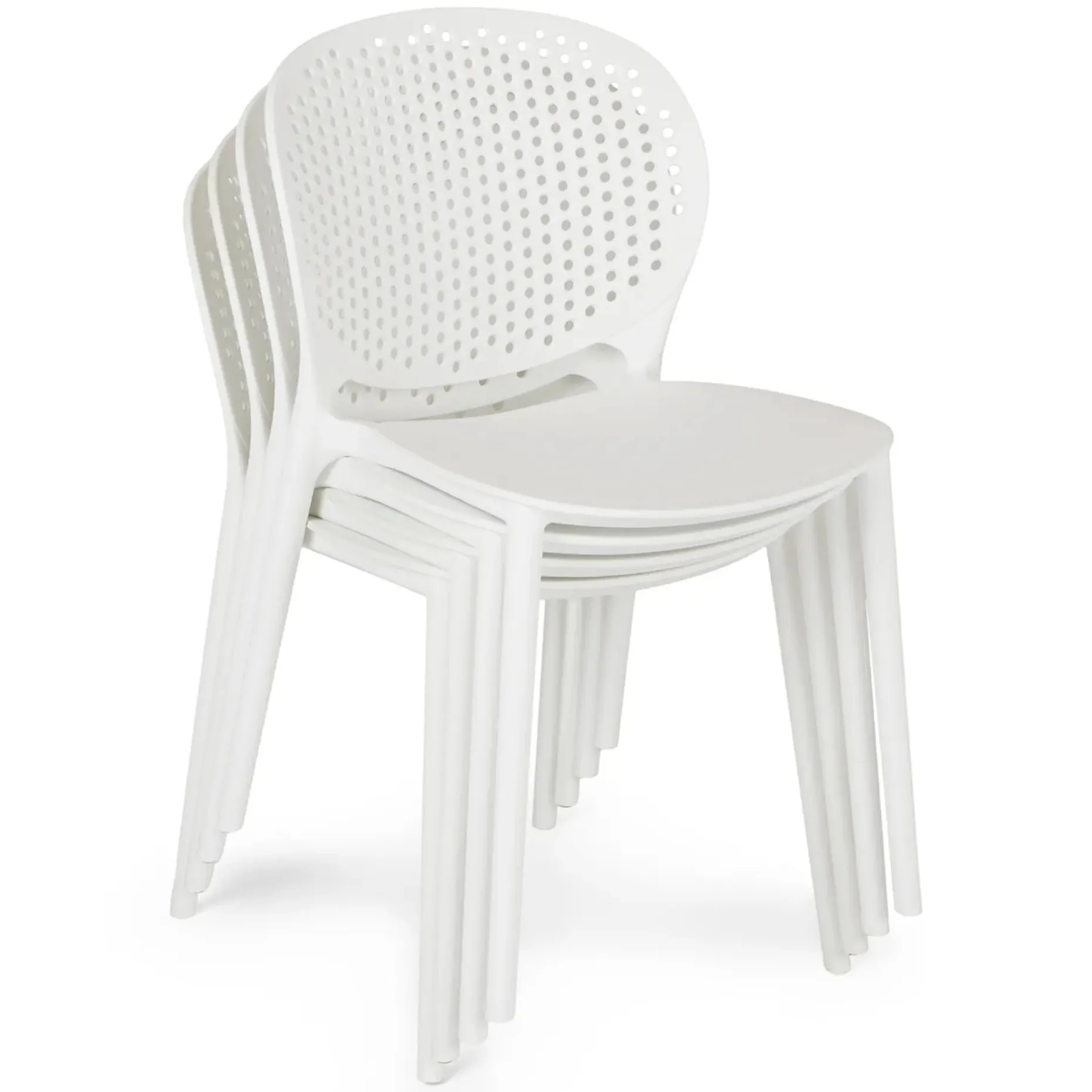 Dot Outdoor Stackable Dining Chair - White