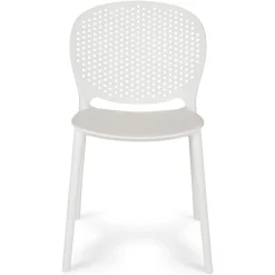 Dot Outdoor Stackable Dining Chair - White