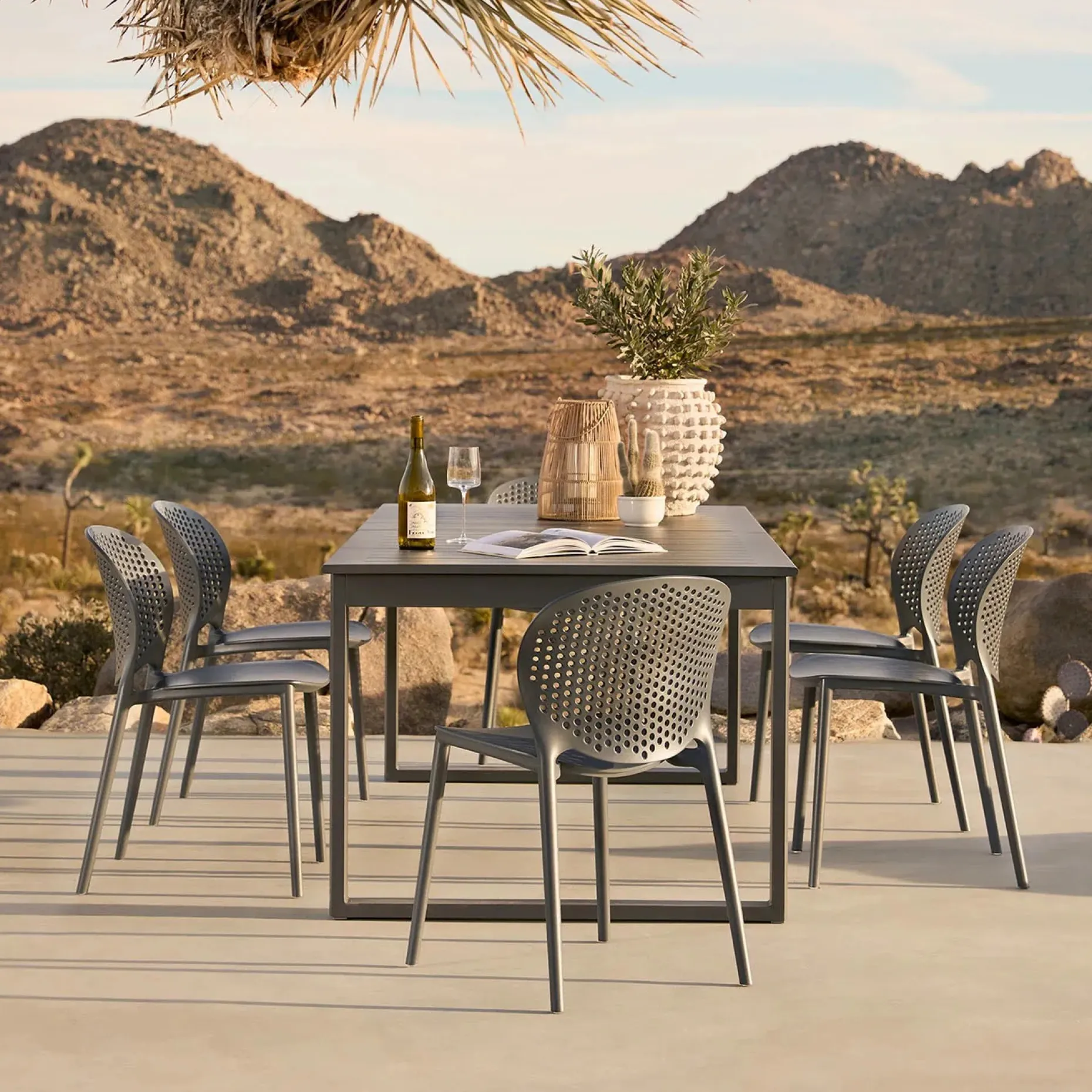Dot Outdoor Stackable Dining Chair - White