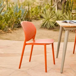 Dot Outdoor Stackable Dining Chair - Tanga Orange