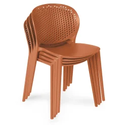 Dot Outdoor Stackable Dining Chair - Tanga Orange