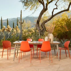 Dot Outdoor Stackable Dining Chair - Tanga Orange