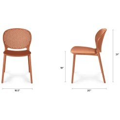 Dot Outdoor Stackable Dining Chair - Tanga Orange