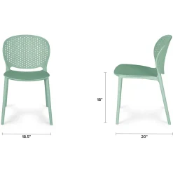 Dot Outdoor Stackable Dining Chair - Malibu Aqua