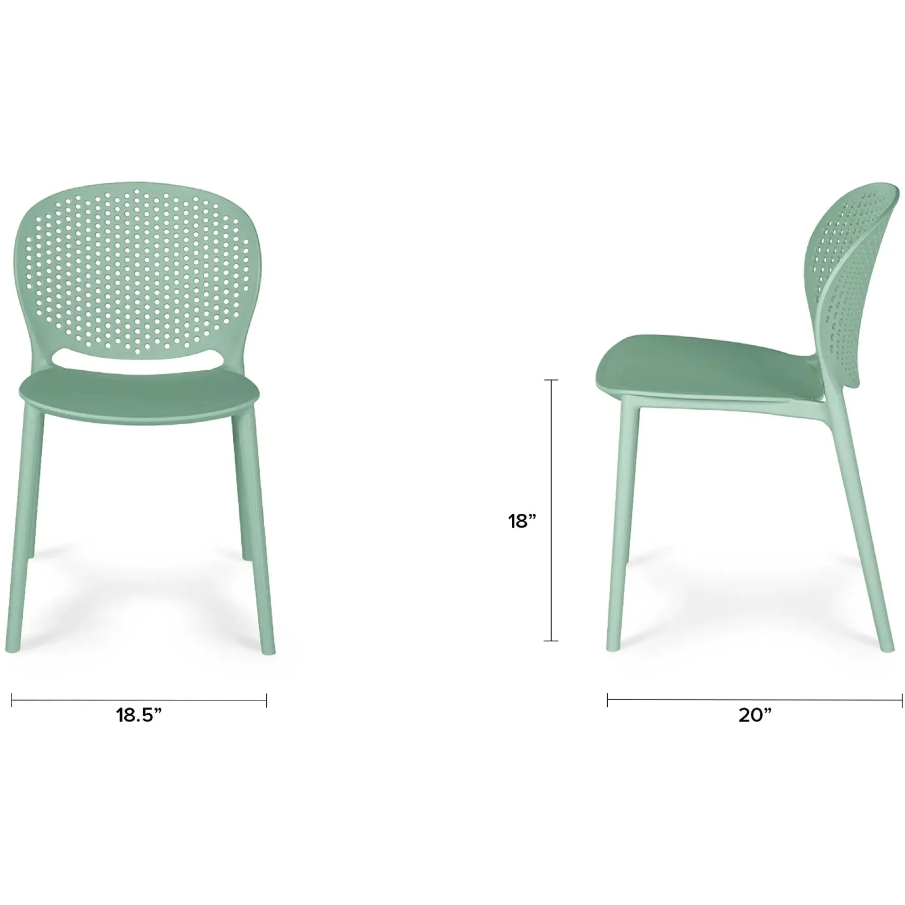 Dot Outdoor Stackable Dining Chair - Malibu Aqua