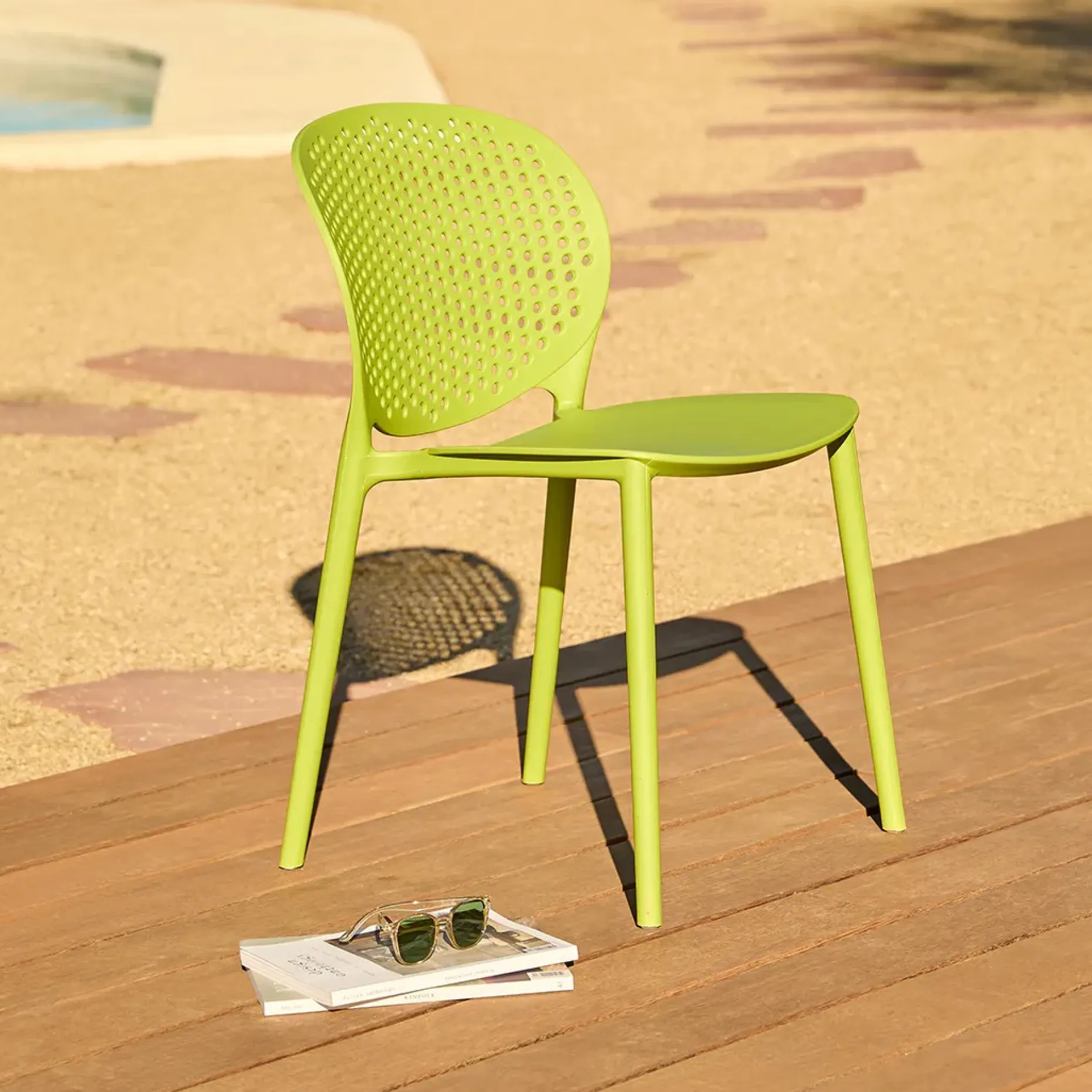 Dot Outdoor Stackable Dining Chair - Citrus Green