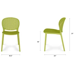 Dot Outdoor Stackable Dining Chair - Citrus Green