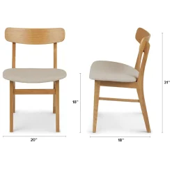 Ecole Dining Chair - Oak and Welsh Taupe