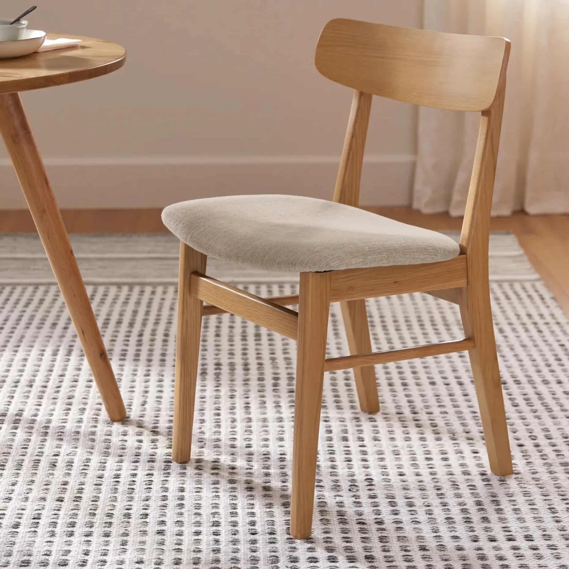 Ecole Dining Chair - Oak and Welsh Taupe