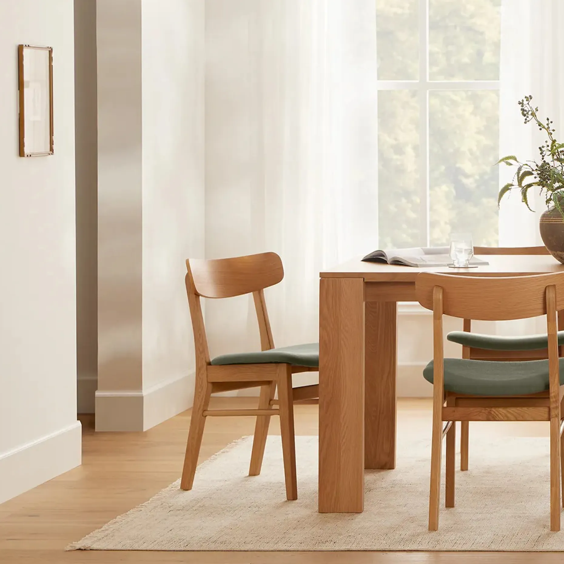 Ecole Dining Chair - Oak and Welsh Green