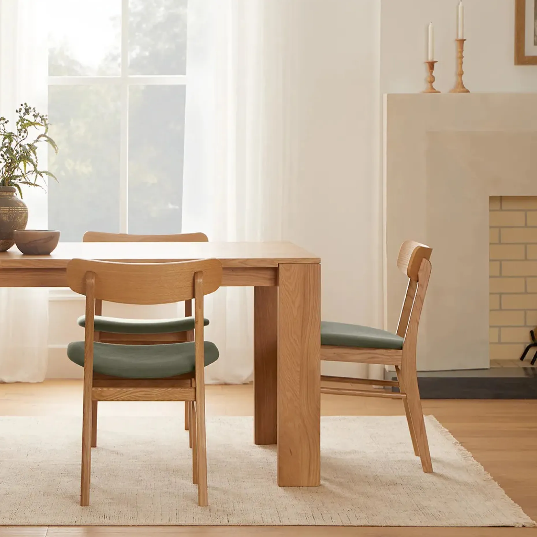 Ecole Dining Chair - Oak and Welsh Green