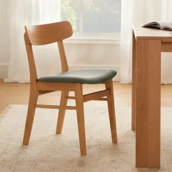 Ecole Dining Chair - Oak and Welsh Green