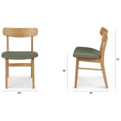 Ecole Dining Chair - Oak and Welsh Green