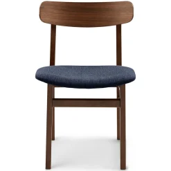 Ecole Dining Chair - Walnut and Seascape Blue