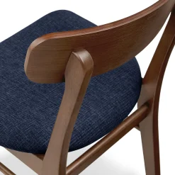 Ecole Dining Chair - Walnut and Seascape Blue
