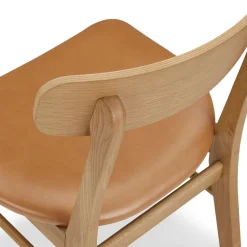 Ecole Leather Dining Chair - Oak and Toscana Tan
