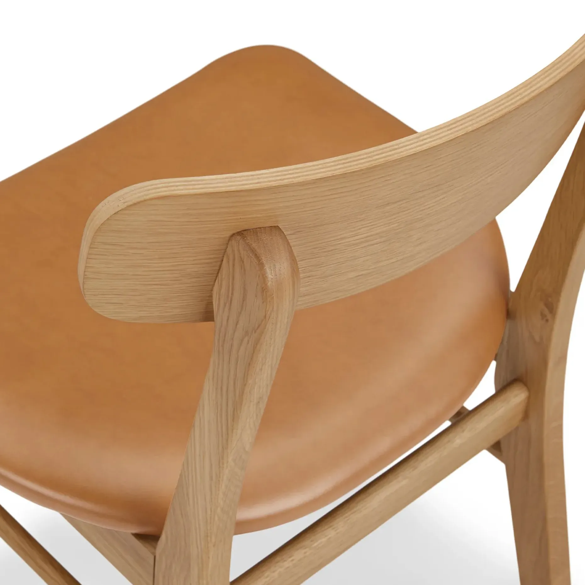 Ecole Leather Dining Chair - Oak and Toscana Tan
