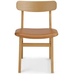 Ecole Leather Dining Chair - Oak and Toscana Tan