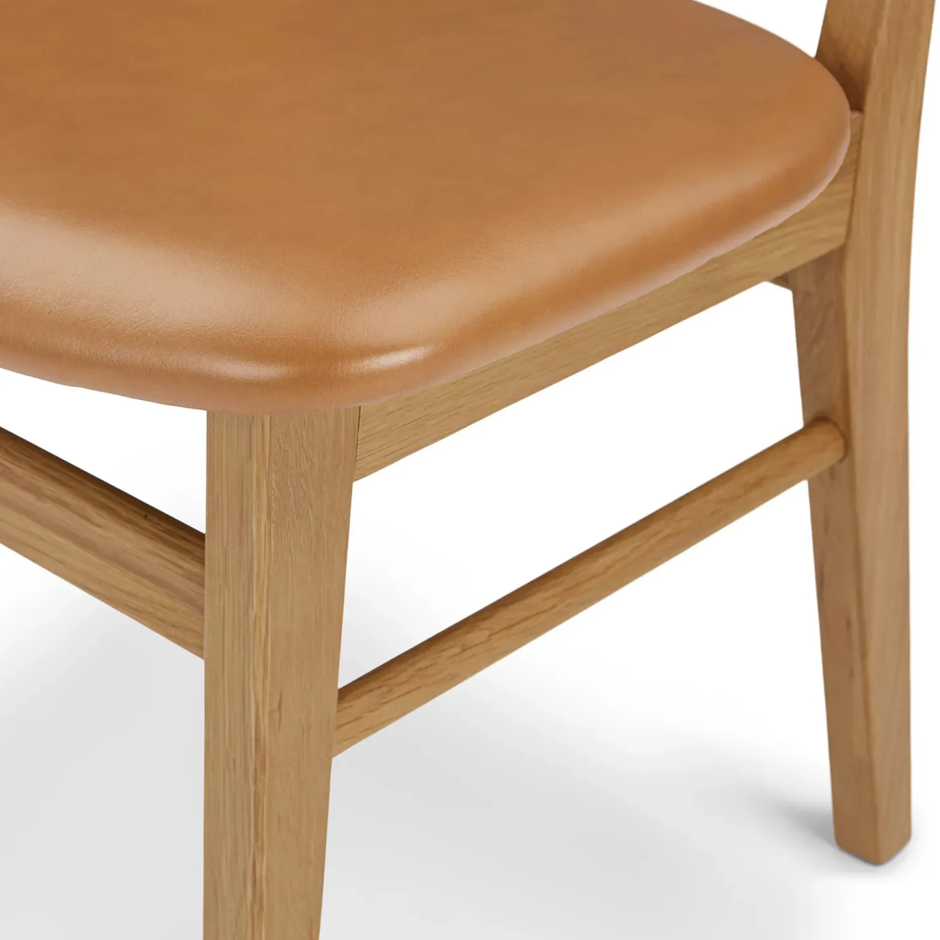 Ecole Leather Dining Chair - Oak and Toscana Tan
