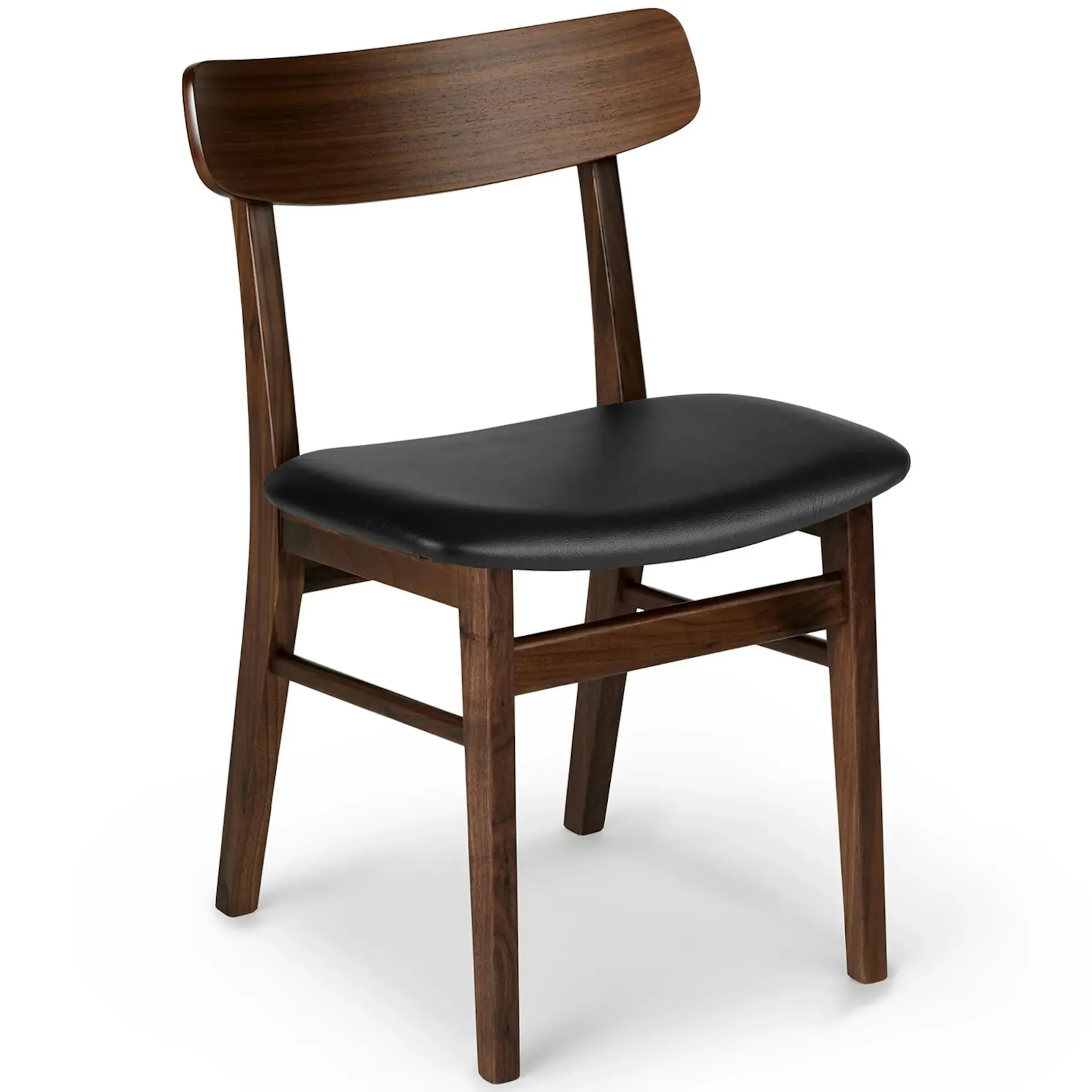 Ecole Leather Dining Chair - Walnut and Black