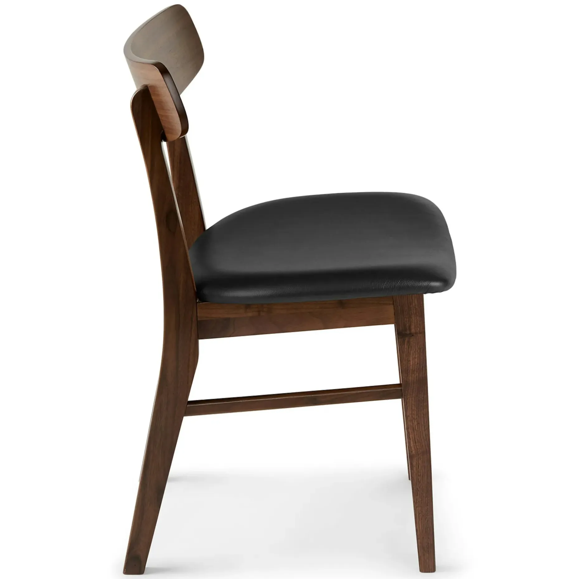 Ecole Leather Dining Chair - Walnut and Black