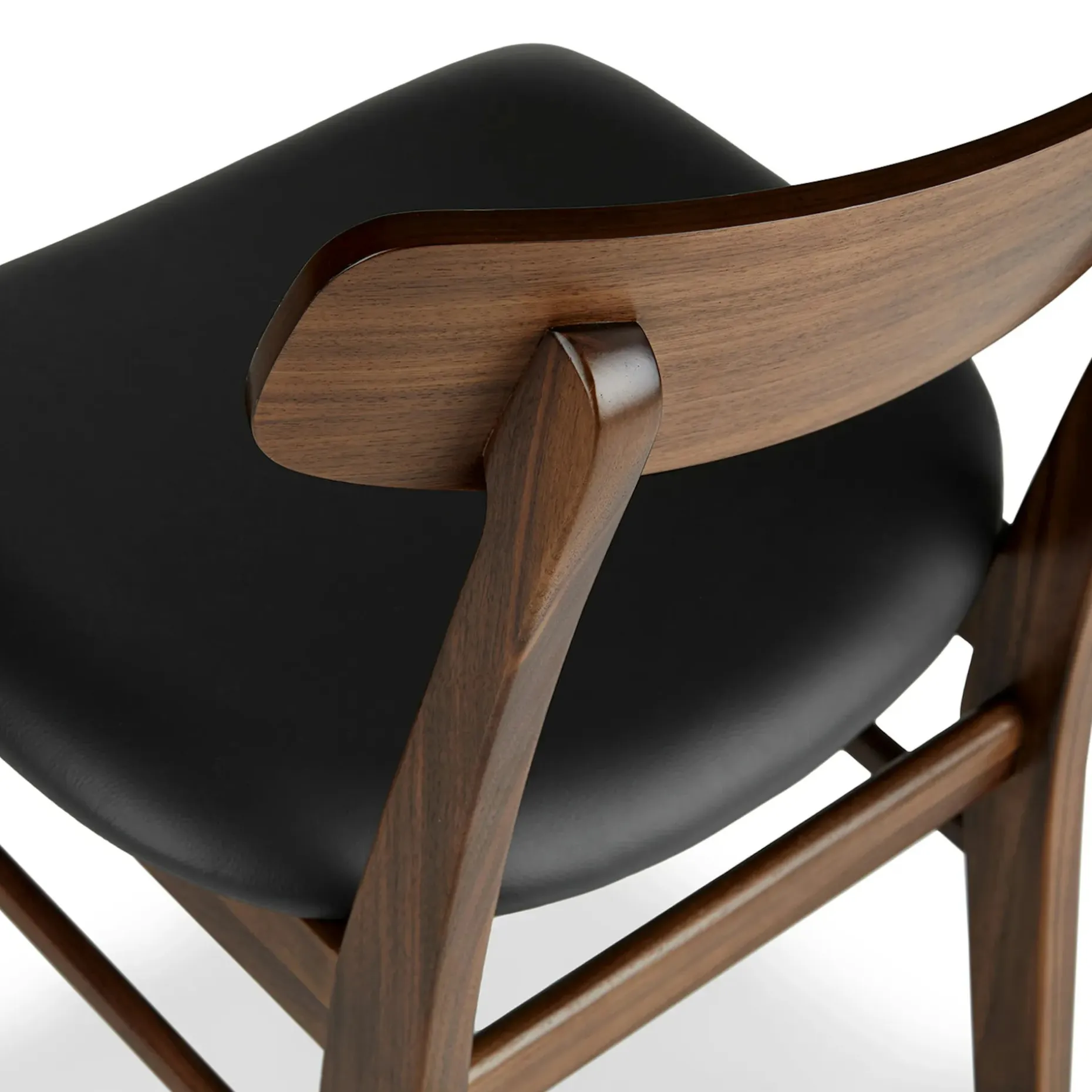 Ecole Leather Dining Chair - Walnut and Black