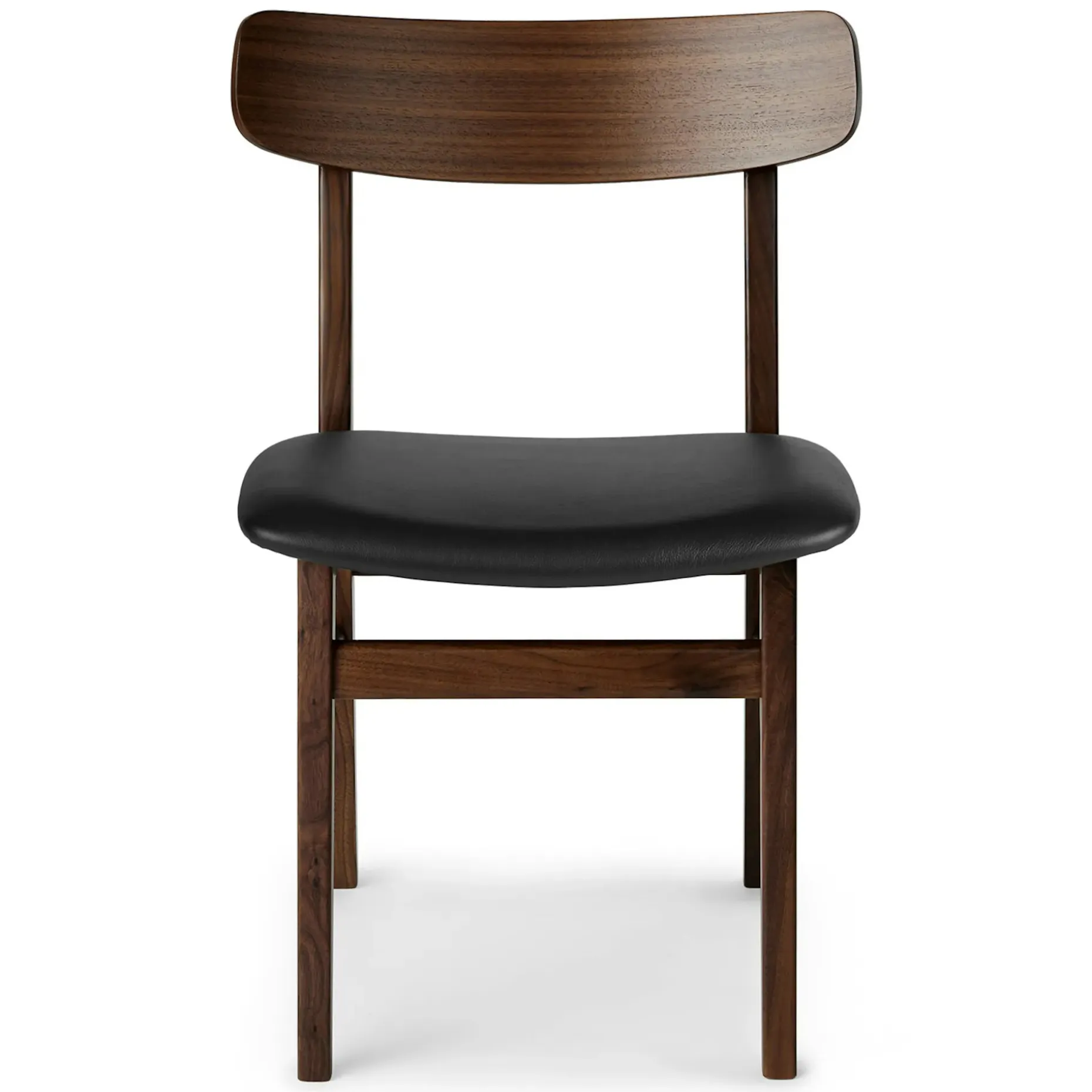 Ecole Leather Dining Chair - Walnut and Black