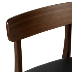 Ecole Leather Dining Chair - Walnut and Black