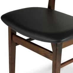 Ecole Leather Dining Chair - Walnut and Black