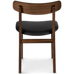 Ecole Leather Dining Chair - Walnut and Black