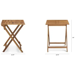 Elanora Outdoor Folding Cafe Table - Light Acacia