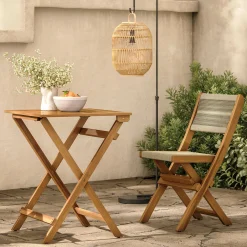 Elanora Outdoor Folding Cafe Table - Light Acacia