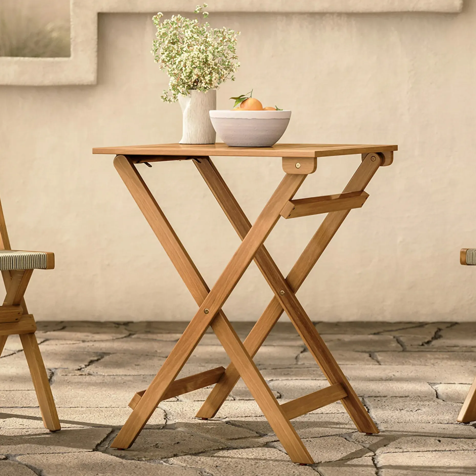 Elanora Outdoor Folding Cafe Table - Light Acacia