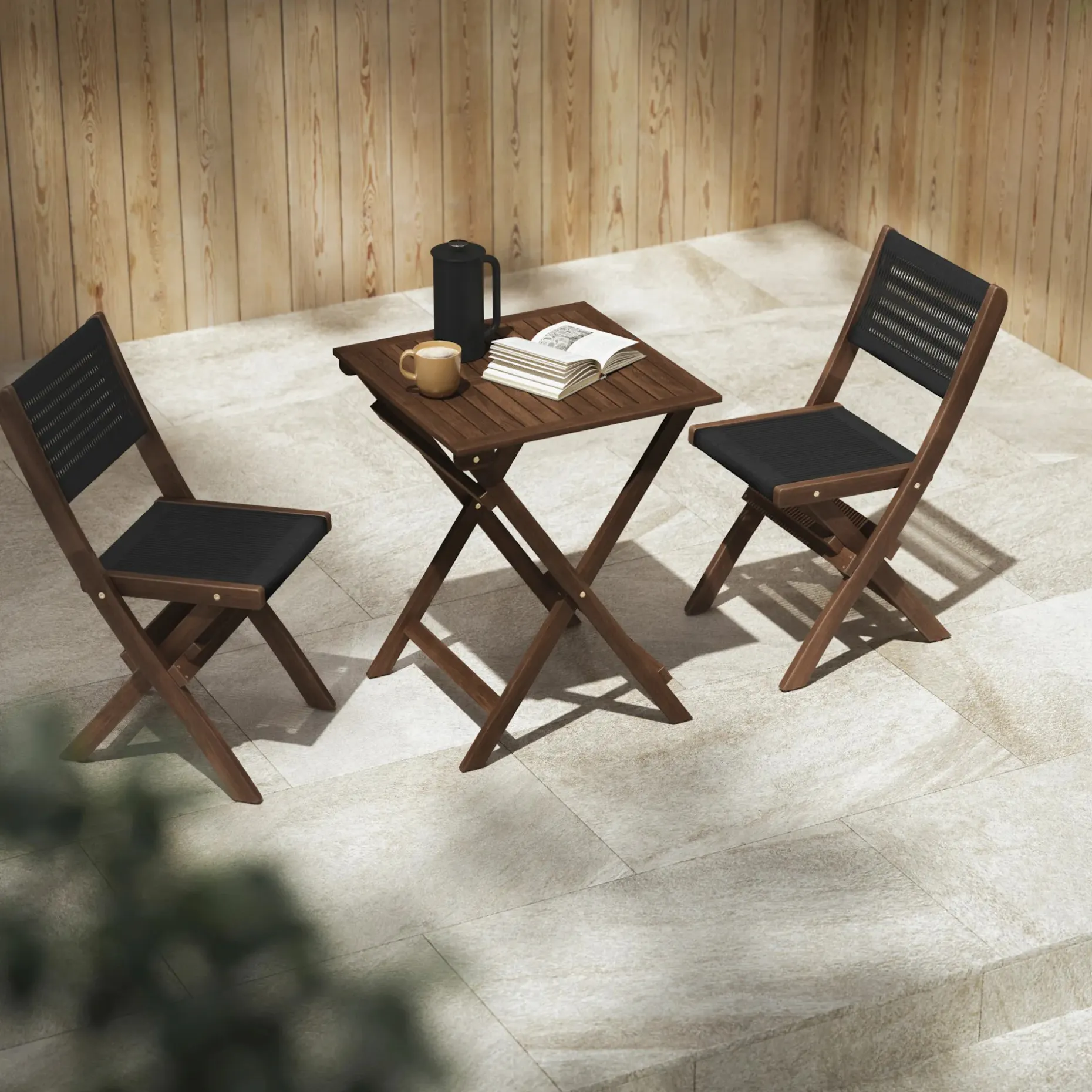 Elanora Outdoor Folding Cafe Table - Dark Acacia
