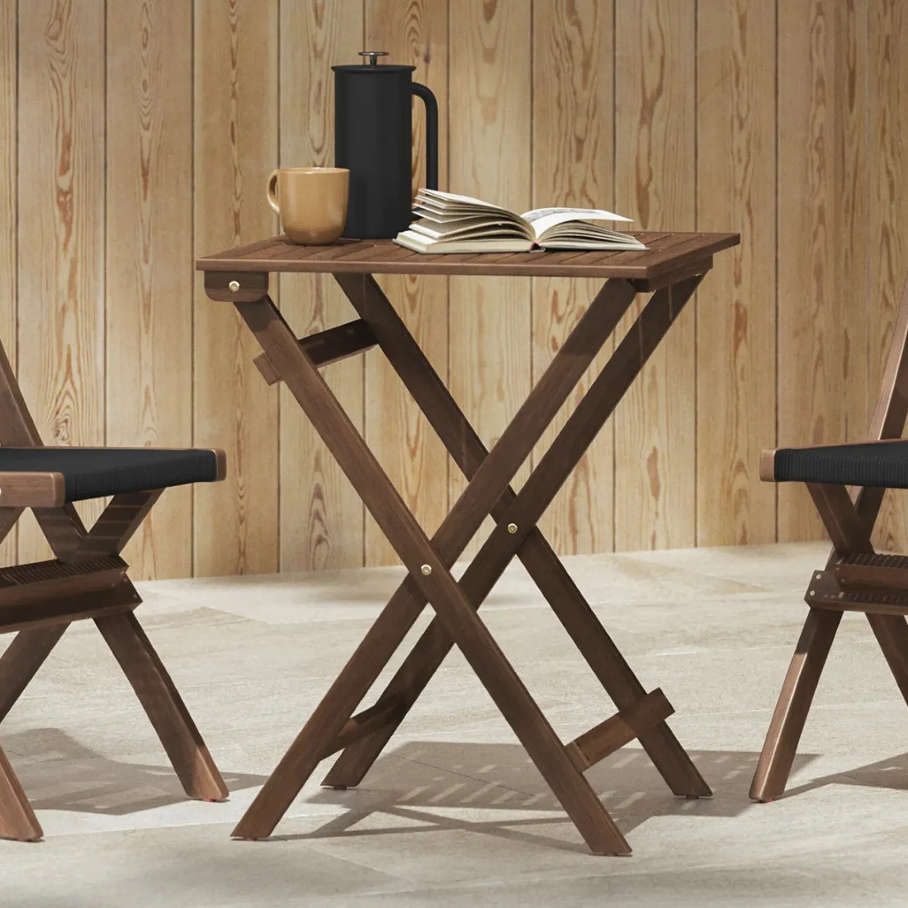 Elanora Outdoor Folding Cafe Table - Dark Acacia