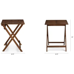 Elanora Outdoor Folding Cafe Table - Dark Acacia