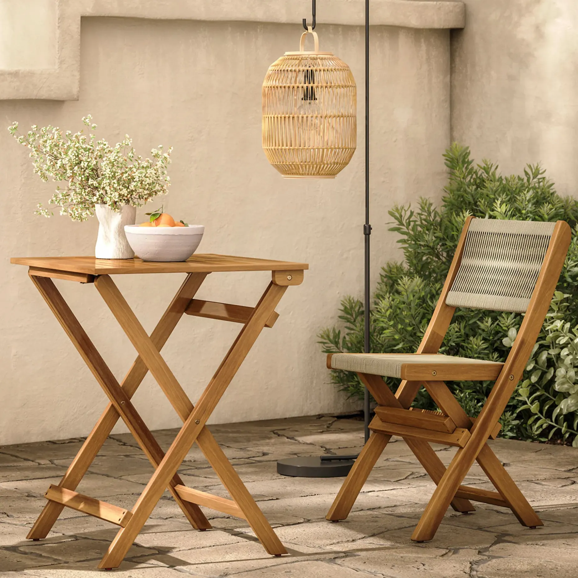 Elanora Outdoor Folding Dining Chair - Light Acacia