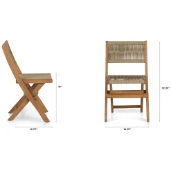 Elanora Outdoor Folding Dining Chair - Light Acacia